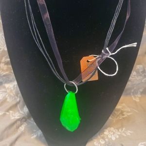 Handmade jem pendant glow in the dark rave jewelry